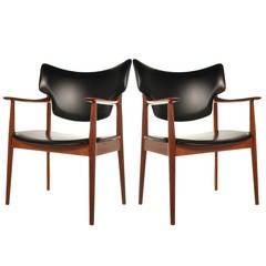 Pair of Danish Teak Lounge Chairs or Armchairs by Peter Wessel Pair of Danish Teak Lounge Chairs or Armchairs by Peter Wessel