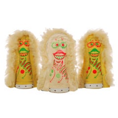 A Collection of Three Knock Down Dolls from a Carnival or Circus