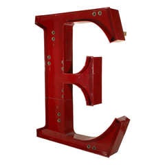 Retro Huge 6 Foot Tall Porcelain Letters E and A