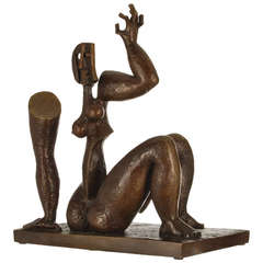 Surrealist Nude Female Bronze Sculpture by Mexican Artist Byron Galvez