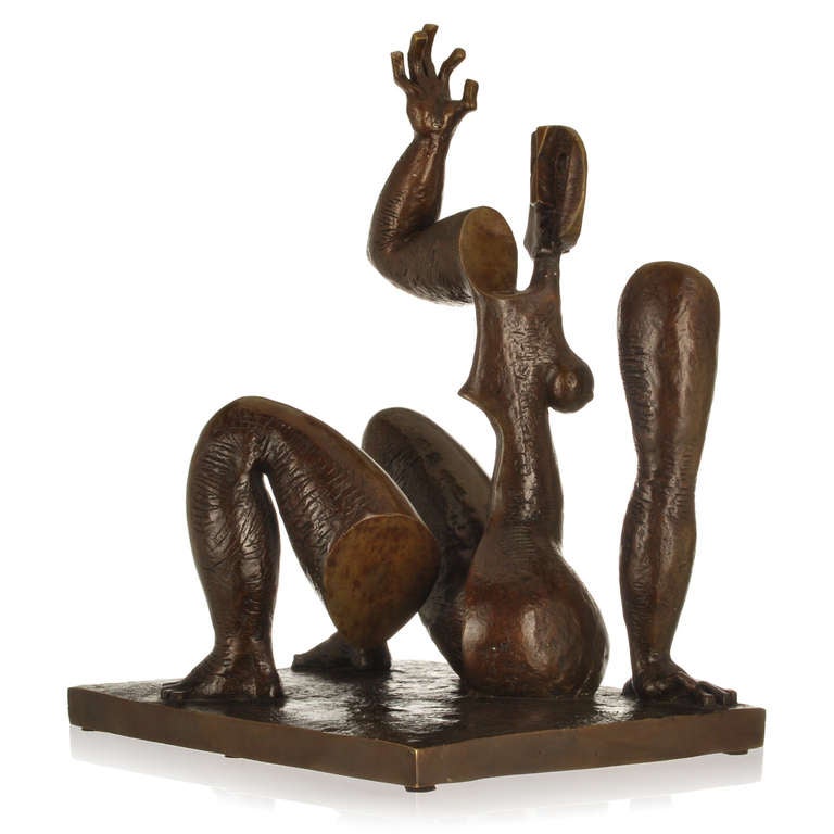Surrealist Nude Female Bronze Sculpture by Mexican Artist Byron Galvez In Excellent Condition In Dallas, TX