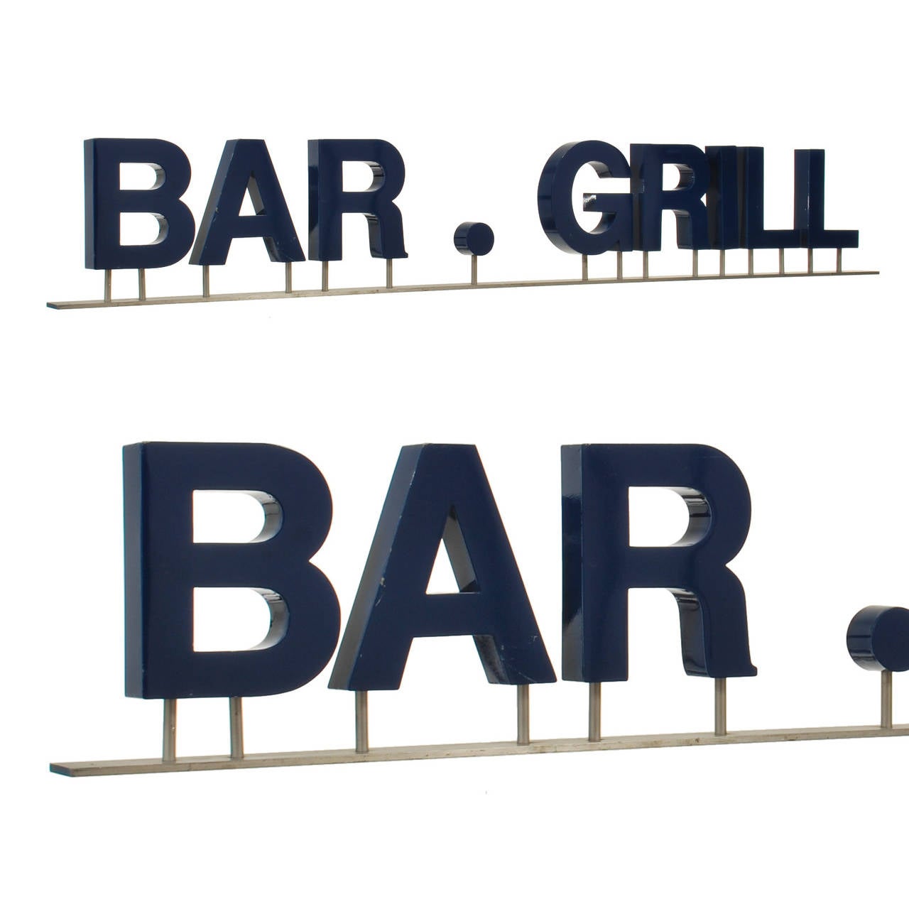 American Bar and Grill Sign with Blue Letters