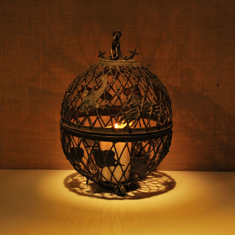 Japanese Bronze Lantern, circa 1920 6