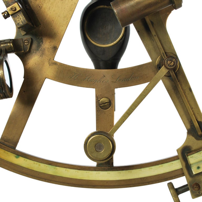 Antique Brass Octant, signed H. Hughes of London 2
