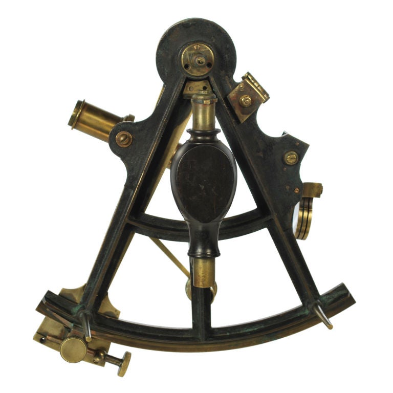 Antique Brass Octant, signed H. Hughes of London 3