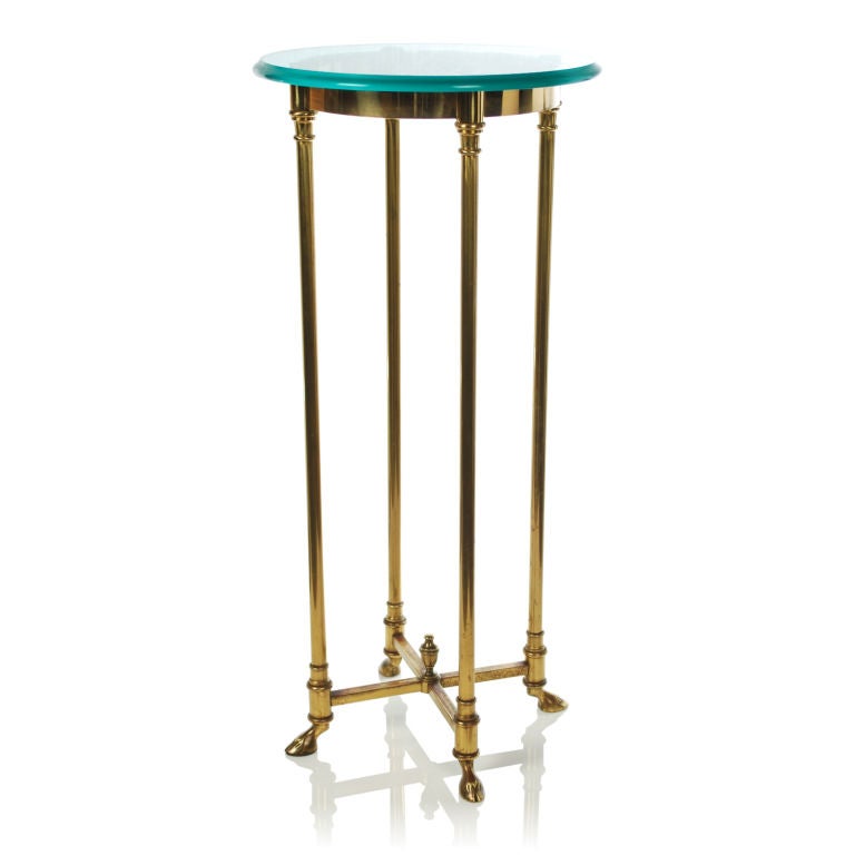 Brass LaBarge Pedestal with Hoof Feet, Italian
