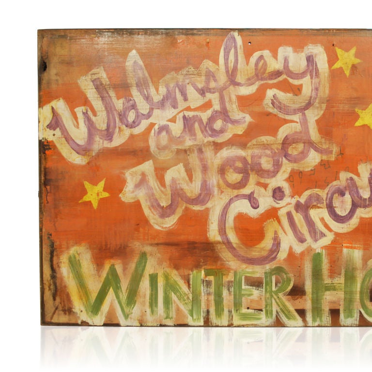 American Walmsley and Wood Vintage Circus Sign, Large