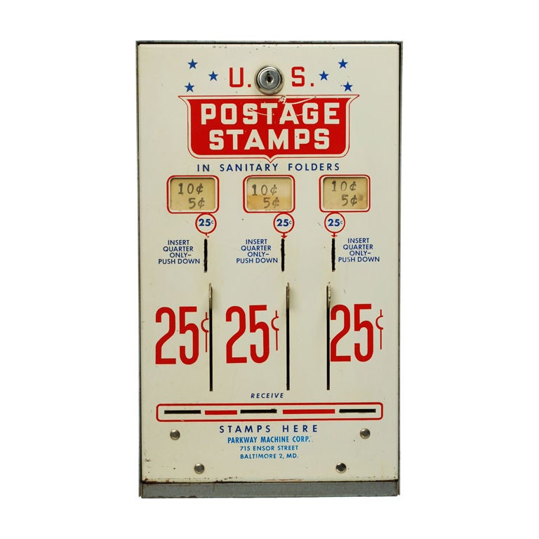 Vintage Postage Stamp Machine at 1stdibs