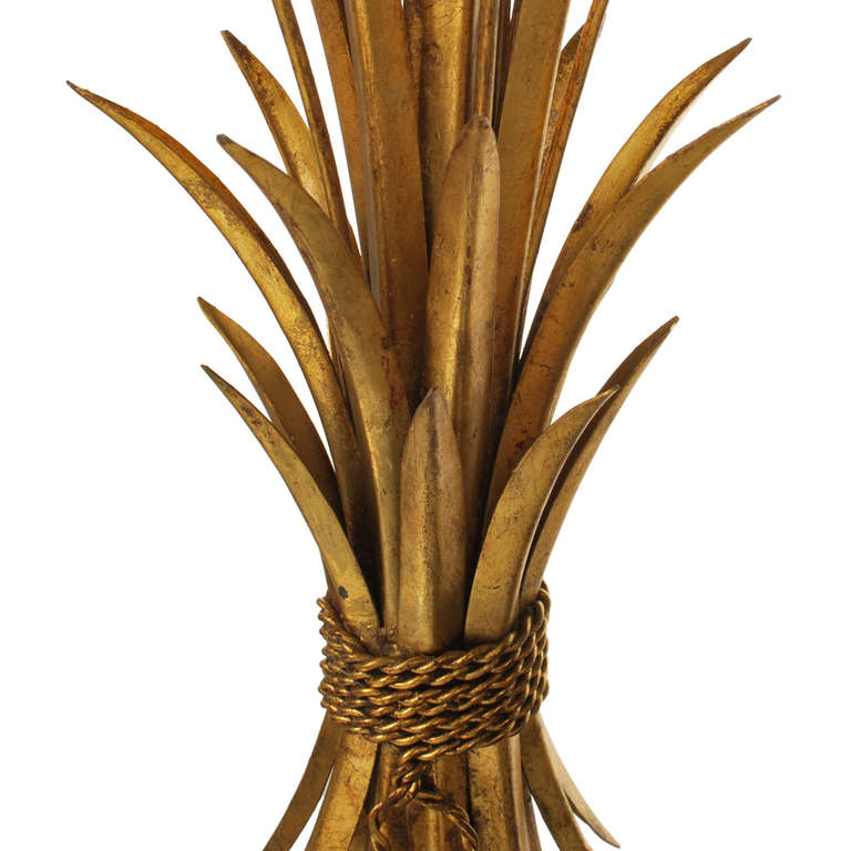 Italian Gilt Metal Sheaf of Wheat Table Lamp 1