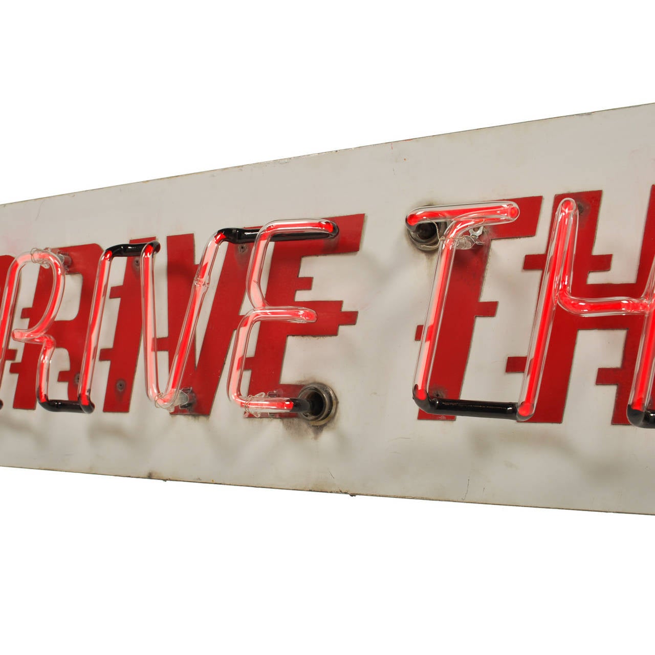 Painted Vintage Drive Thru Neon Sign