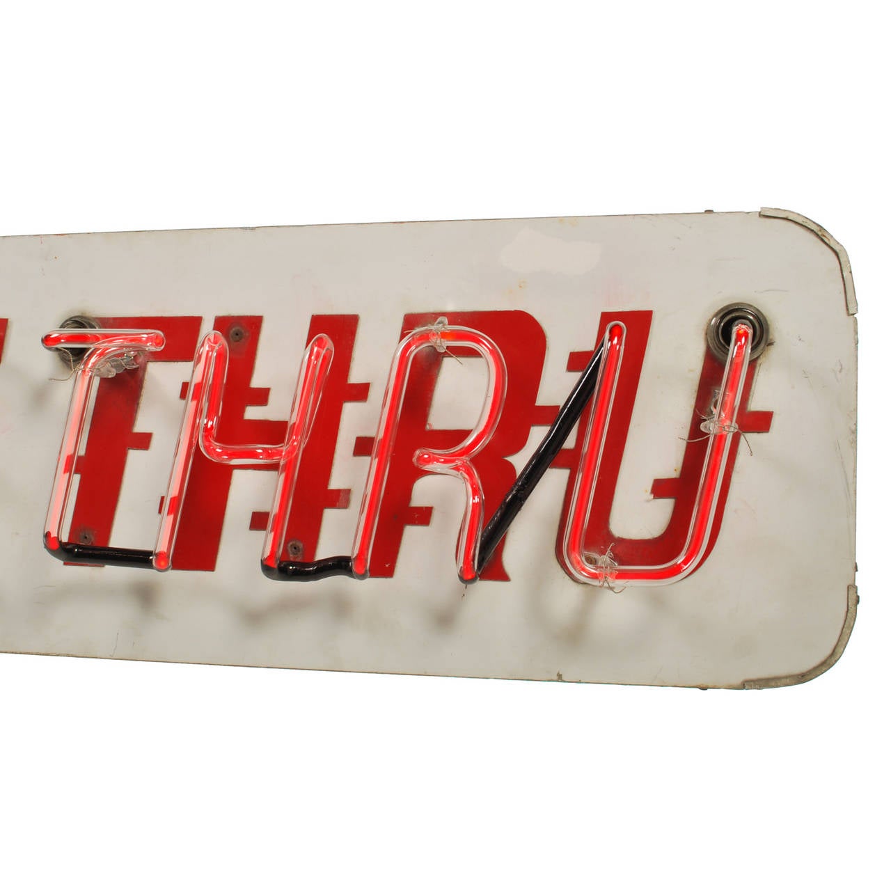 Vintage Drive Thru Neon Sign In Good Condition In Dallas, TX