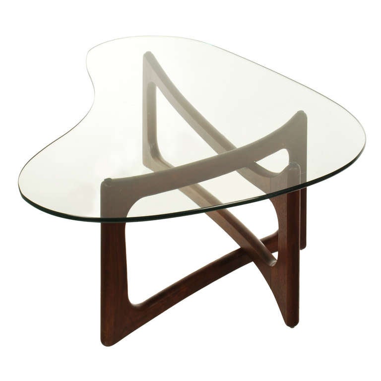 Mid-Century Modern Adrian Pearsall Walnut and Glass Cocktail Table for Craft Associates