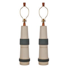Pair of Vintage Martz Studio Pottery Lamps