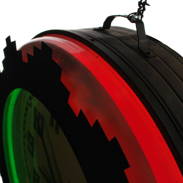 Metal Vinatge Aztec Neon Wall Clock