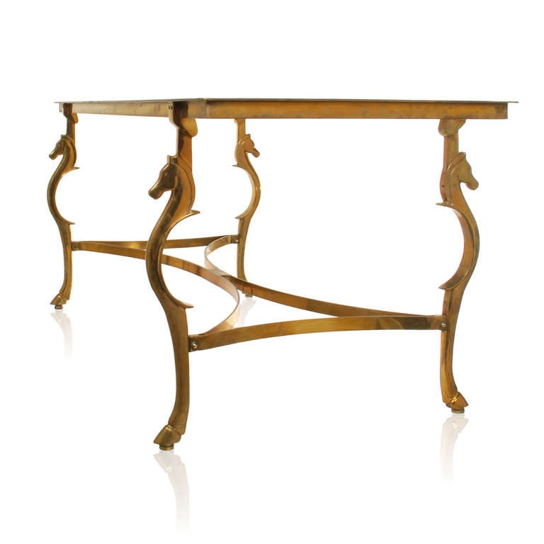 Hollywood Regency Horse Head Dining Table or Desk Base In Excellent Condition In Dallas, TX