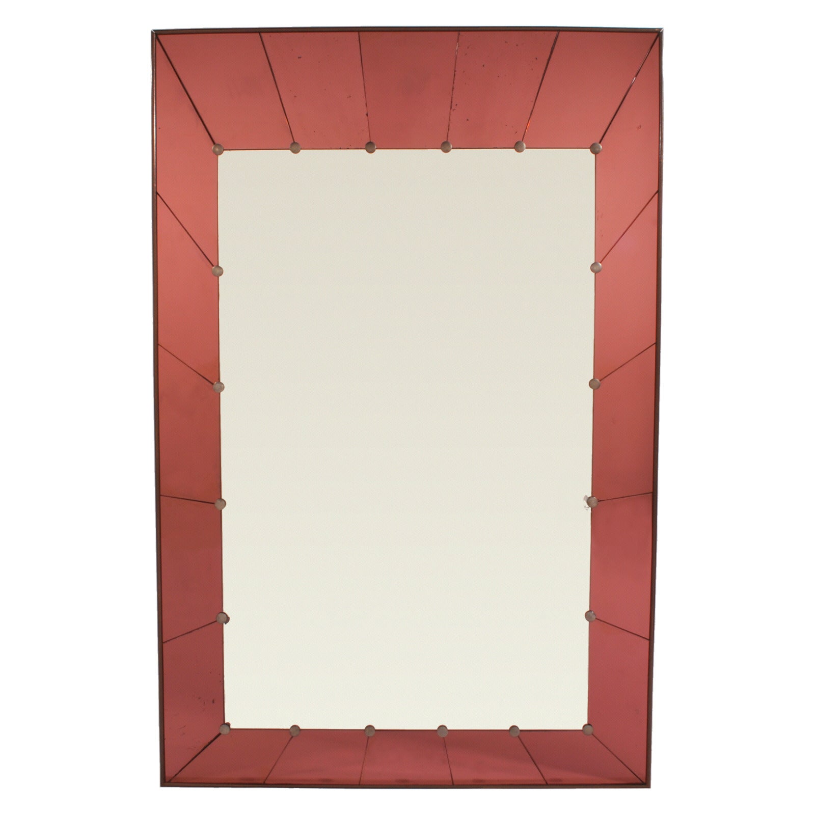 Large Murano Mirror with Tuscan Red Mirror Border