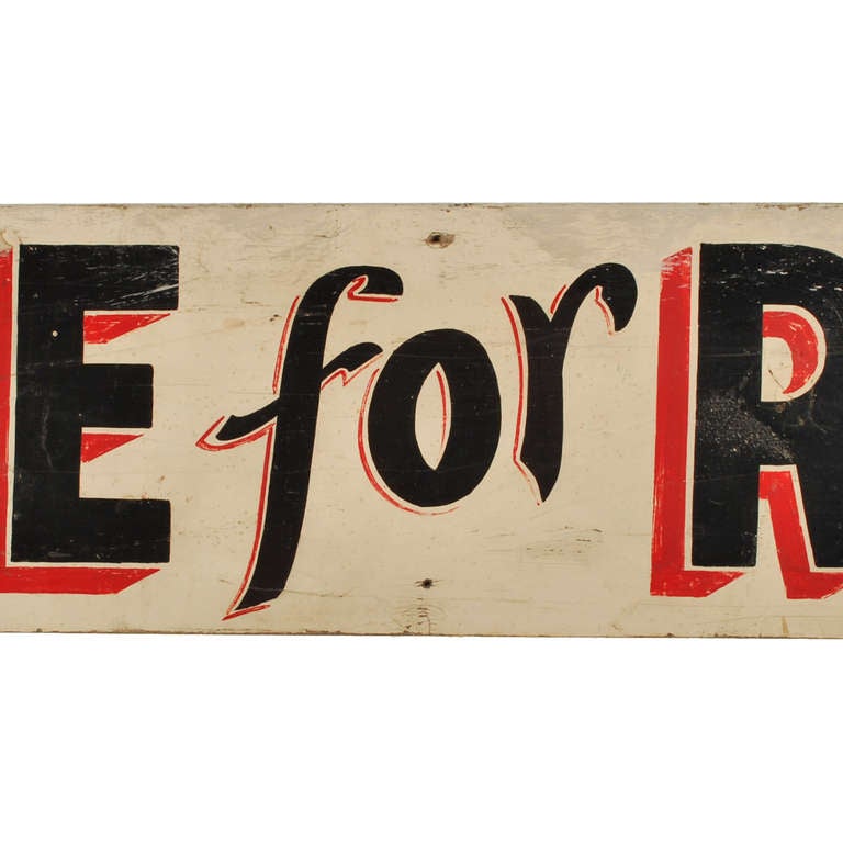 Vintage House For Rent Hand Painted Wood Sign For Sale at 1stDibs