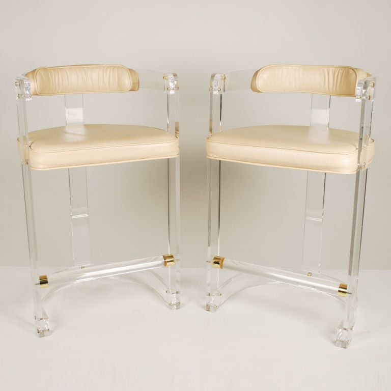 Pair of Vintage Lucite Bar Stools