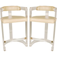 Pair of Vintage Lucite Bar Stools