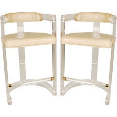 Pair of Vintage Lucite Bar Stools