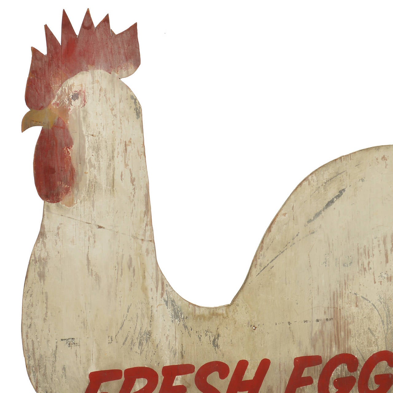 Fresh Eggs Vintage Folk Art Hand-Painted Wood Sign 2