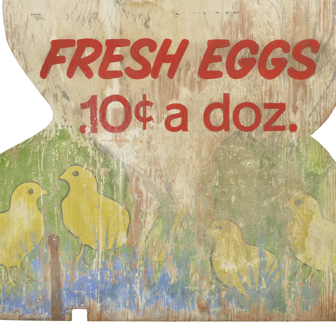 Fresh Eggs Vintage Folk Art Hand-Painted Wood Sign 3