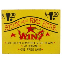 Red Star Dart Game Sign from a Carnival / Circus