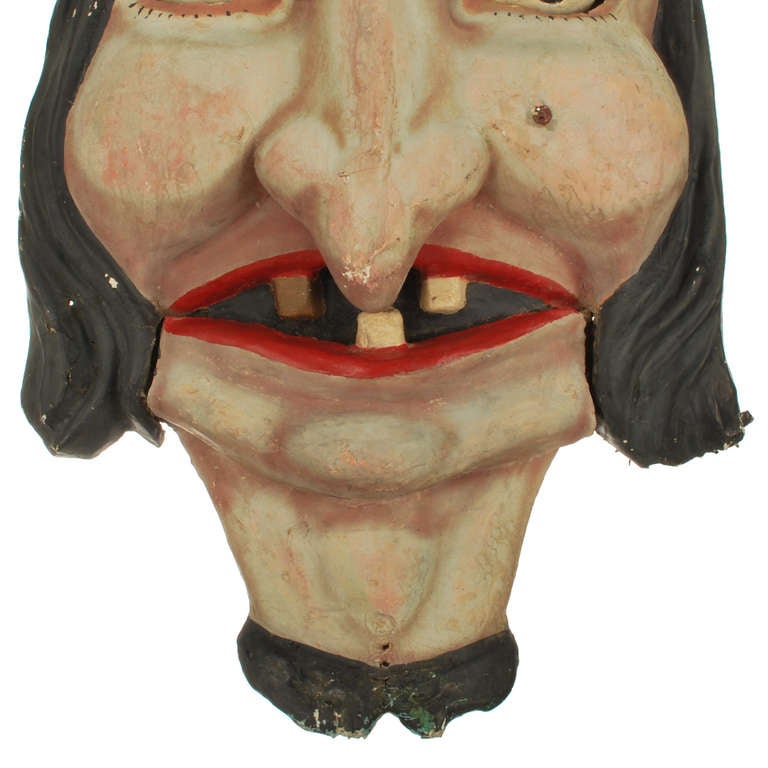 Wood Mechanical Papier-Mâché Witches Head from Carnival Haunted House