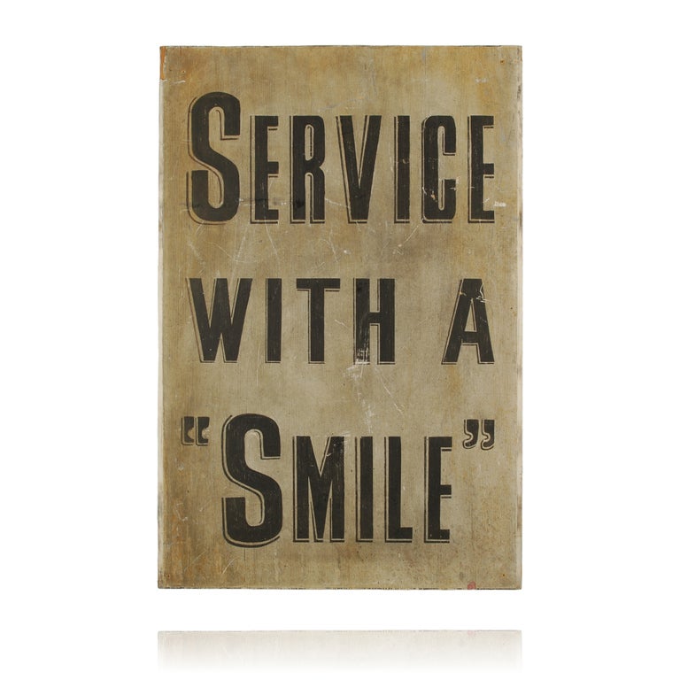 American Service with a Smile, Vintage Gas Station Sign