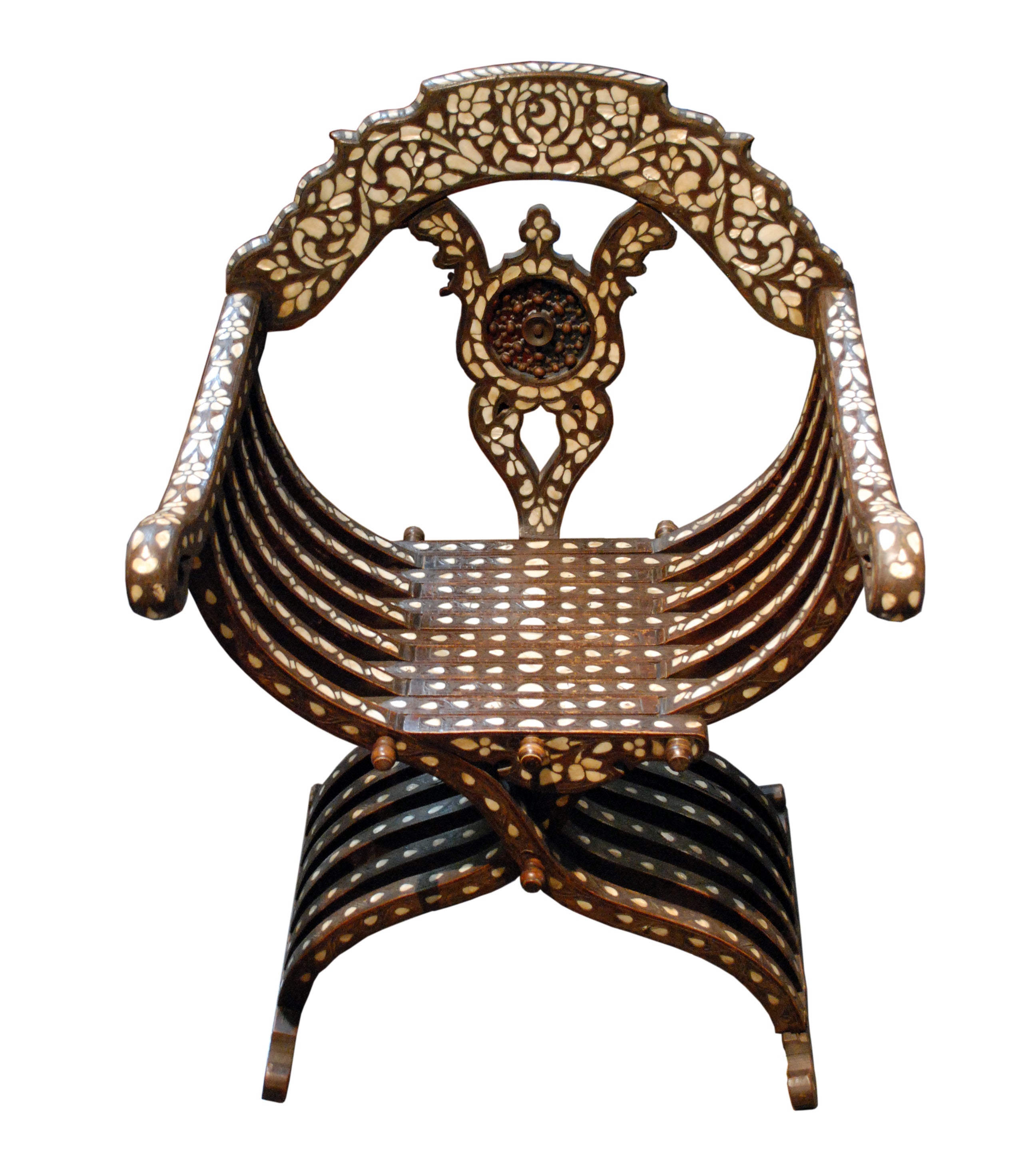 19th Century Syrian Inlaid Chair