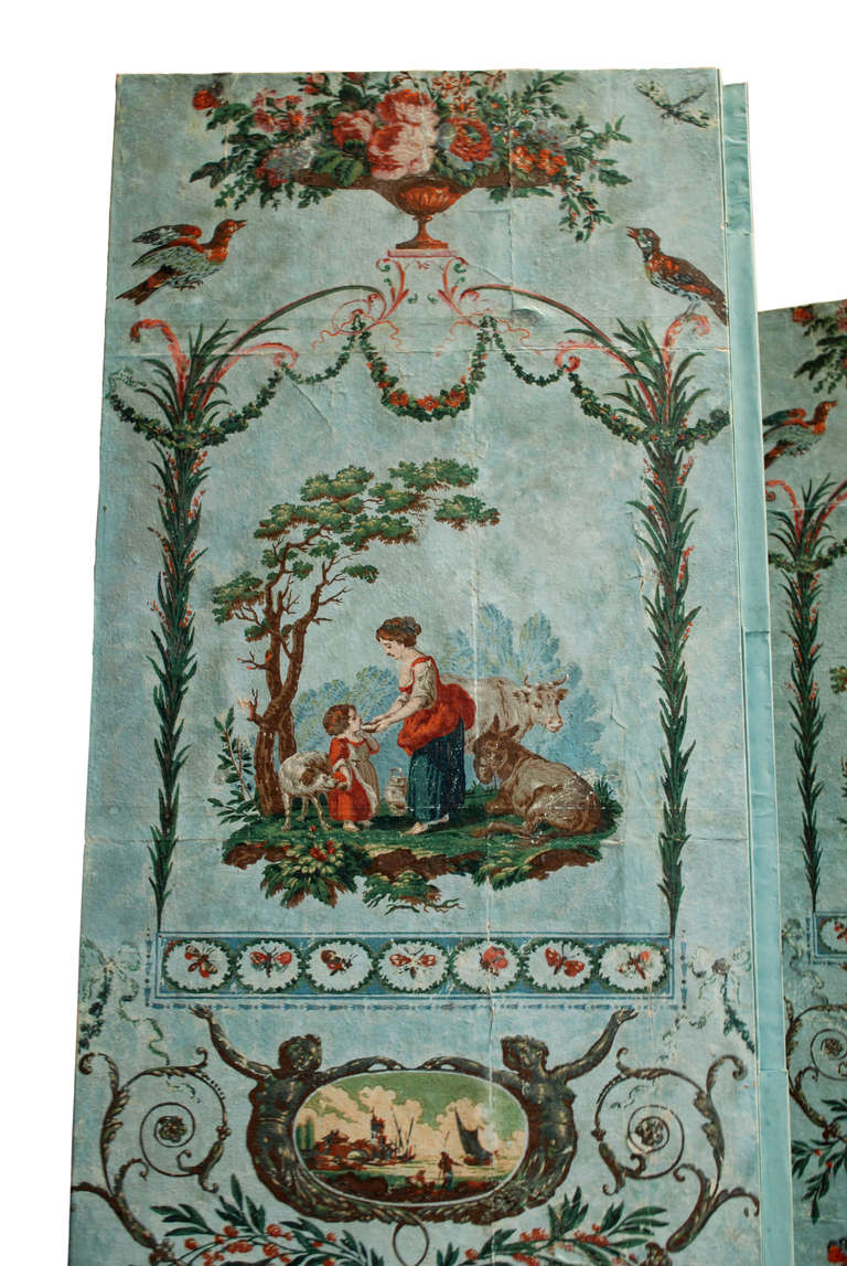 19th Century French Wallpaper Panels In Good Condition In San Marino, CA