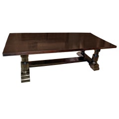 French Colonial Plank Top Table circa 1930