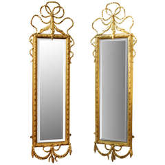 20th Century English Tall Gold Mirrors