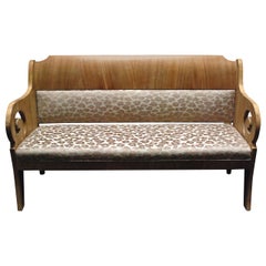 Antique 19th Century Baltic Mahogany Sofa with Leopard Uph.