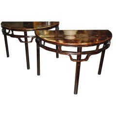 Chinese Double-Faced Demilune Tables, 18th c