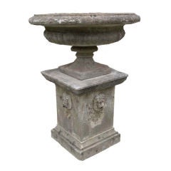 English Lion Head Fountain on Pedestal, circa 1920