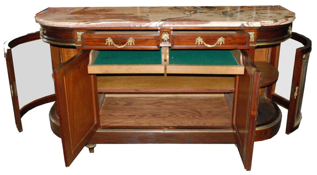 Late 19th Century French Marble Top Sideboard In Good Condition In Pasadena, CA