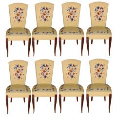 Vintage Set of 8 French Salon Chairs, circa 1940