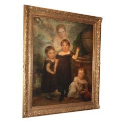 "Victorian Mourning Portrait with Children" Painting 10