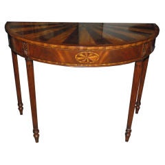 Inlaid Mahogany Demilune