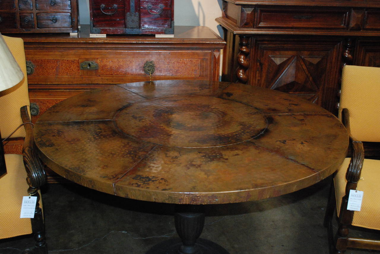 Copper Table with Metal Base