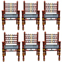 Vintage Indian Painted Chairs