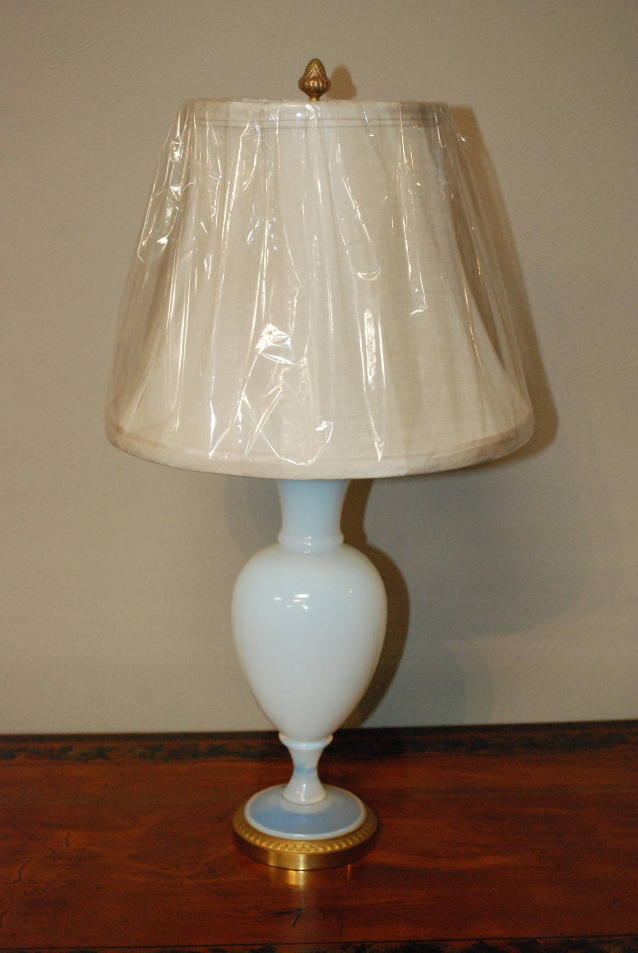 Pair of French Opaline Lamps 1