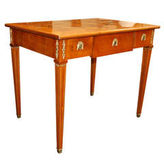 19th c. Danish Mahogany Inlaid Desk with Bronze Ormolu