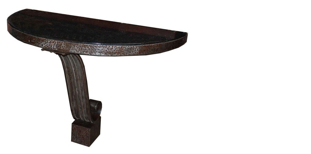 Iron-Base Marble-Top Demilunes