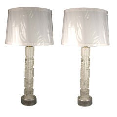 Murano Silver-Leaf Lamps, 20th century