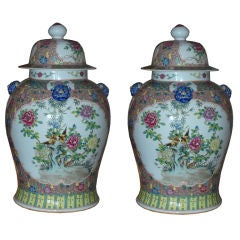 Vintage Chinese Famille-Rose Vases, 20th century