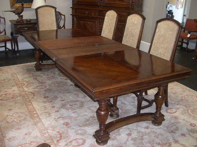 19th Century French Spindle Base Dining Table for 24