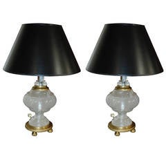 Pair of Rock Crystal Lamps