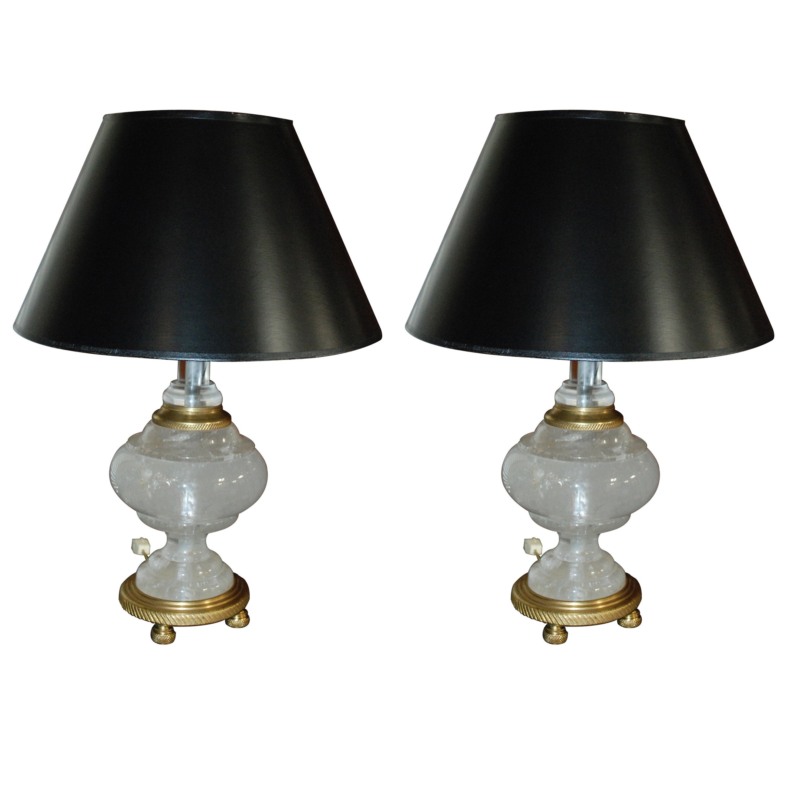 Pair of Rock Crystal Lamps